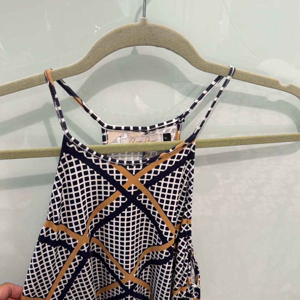 Blue and gold dress - Picture 2 of 2